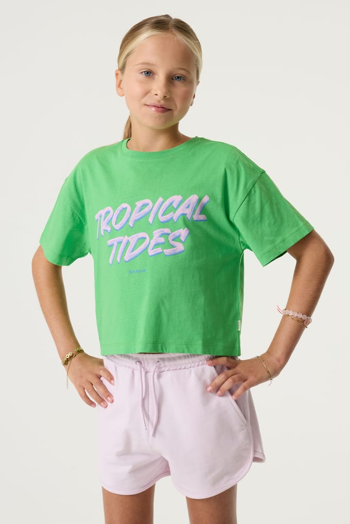 T-shirt met tekstprint meisje Garcia