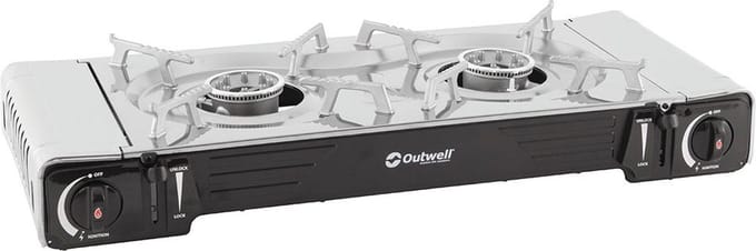 Outwell - Gasfornuis - camping - draagbaar - Appetizer - Maxi - 2-pits - zilvergrijs