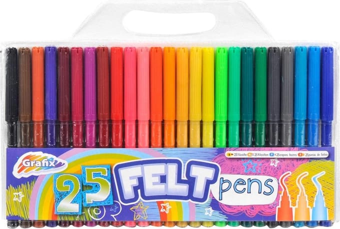 Viltstiften in Etui, 25st
