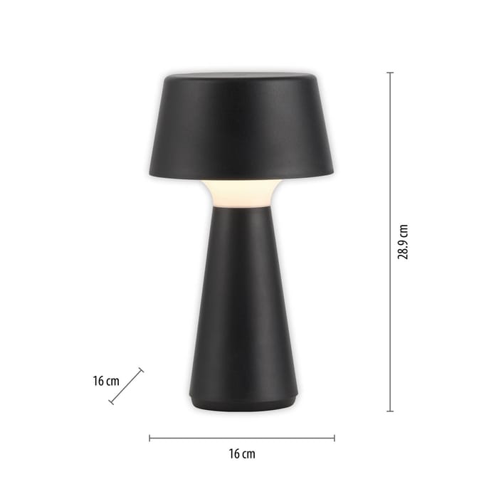 JUST LIGHT. GmbH JUST LIGHT. Abera zwarte kunststof IP54 LED oplaadbare tafellamp