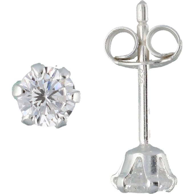 Silver Lining Oorknopjes - Zilver - 4 mm