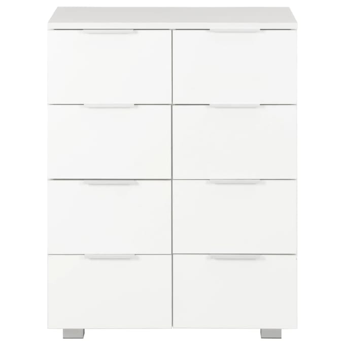 vidaXL - Dressoir - 60x35x80 - cm - bewerkt - hout - hoogglans - wit