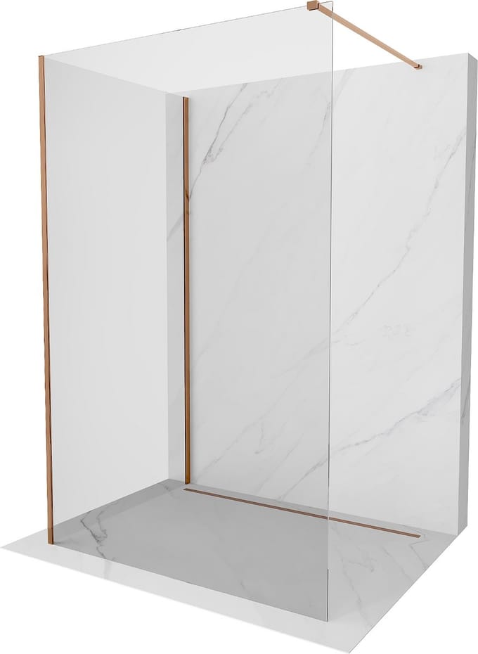 Mexen Kioto douchewand Walk-in 115 x 90 , transparant, roze goud - 800-115-212-60-00-090
