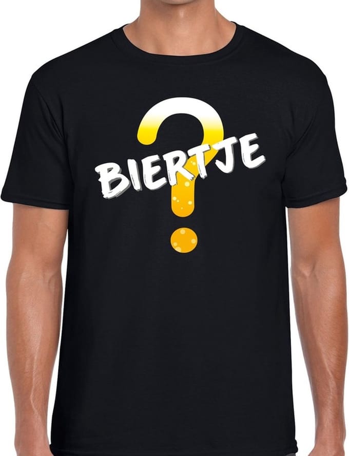 Biertje tekst t-shirt zwart heren S