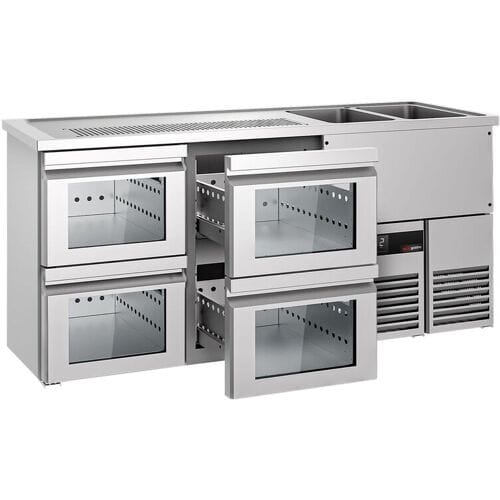 GGM Gastro Bierkoeling PREMIUM - 1950x700mm - 4 laden zilver