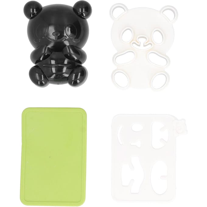 Moule à Boule de Riz Panda Silicone de Qualité Alimentaire Mignon DIY Moule à Biscuits Onigiri pour Cuisine Restaurants black