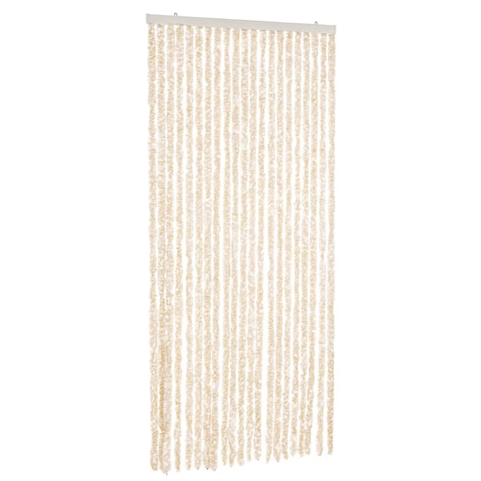 vidaXL - Vliegengordijn - 90x220 - cm - chenille - beige - en - wit