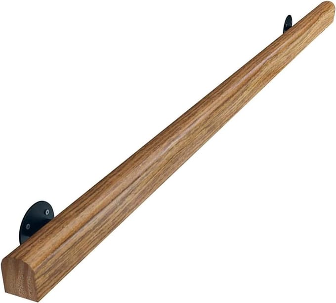Trapleuning - Wandmontage Leuning - Veiligheid Thuis - Massief Hout - 6 ft/180cm - Houtkleur