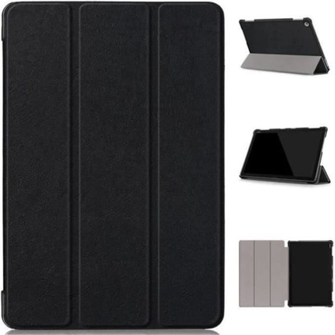 Tablette Coque Pour Huawei MediaPad M5 lite (10.1 ) Housse PU Cuir Étui à Rabat Avec Support - Noir