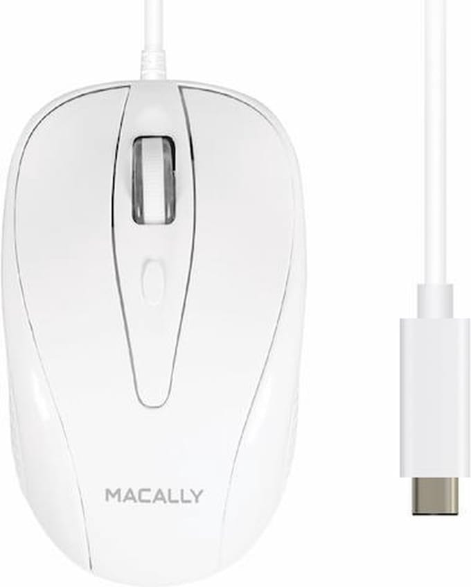 Macally UCTURBO  Optische bedrade USB-C-muis - Wit
