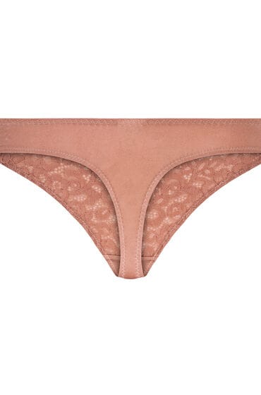 Hunkemöller Dames Lingerie String Marine - Bruin - maat S