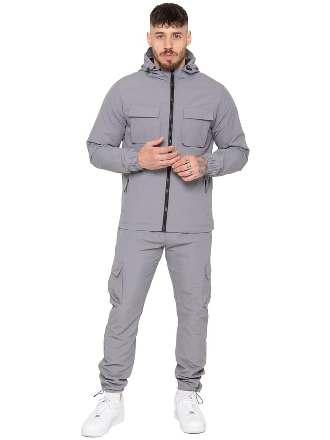 Enzo Milano Heren Poly Cargo Trainingspak Set