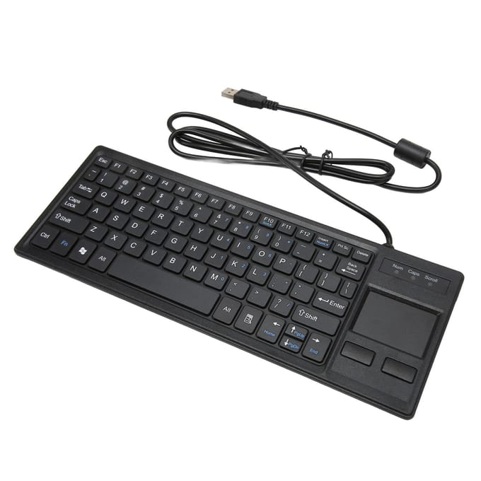 K 800 Toetsenbord met Touchpad Bekabeld Ultradun Mini Compact Touch Toetsenbord met HUB-functie