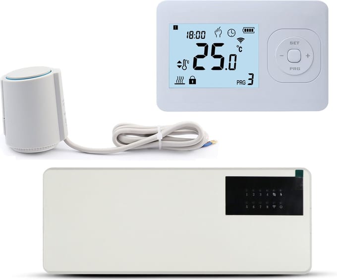 Quality Heating - Serie QH-W - Set - Vloerverwarming zoneregeling - Draadloze regeling - Thermostaat