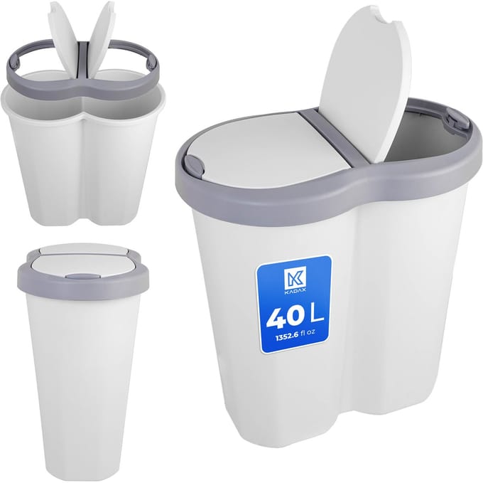 KADAX Compacta R Duo afvalbak glad grijs/essen