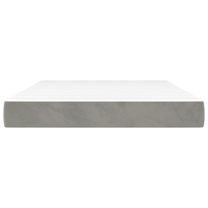 vidaXL - Pocketveringmatras - medium - 140x200x20 - cm - fluweel - lichtgrijs