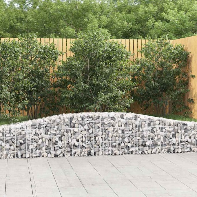 vidaXL - Schanskorven - 10 - st - gewelfd - 400x30x40/60 - cm - ijzer