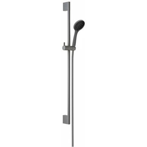 Herzbach DEEP GREY shower wall bar set Slide M with hand shower 23.690310.1.06