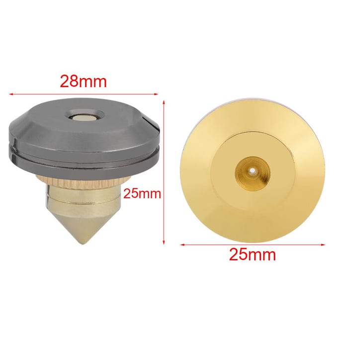 Lot de 4 pics d'isolation pour haut-parleurs HiFi, ampli, CD, cônes de base 28 x 25 mm
