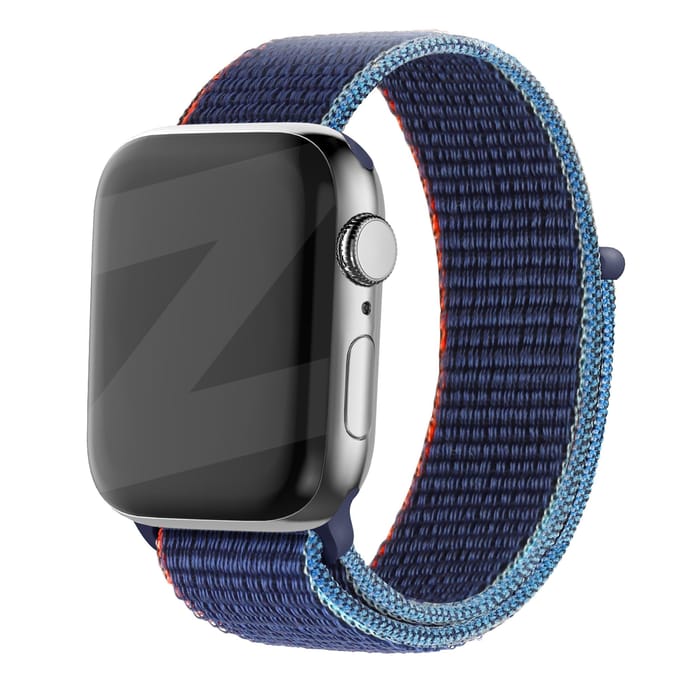 Bandz Apple Watch nylon band 'Classic' (donkerblauw mix)