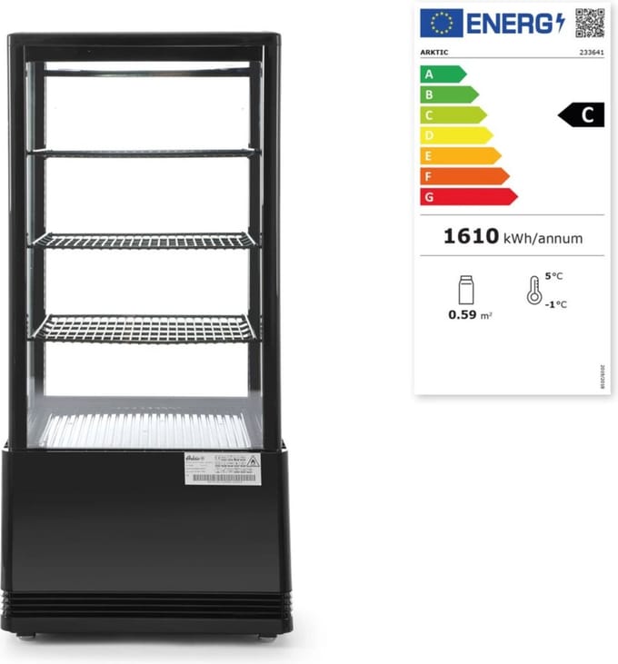 Arktic - Koelvitrinekast - 78L - Zwart - 230V/170W