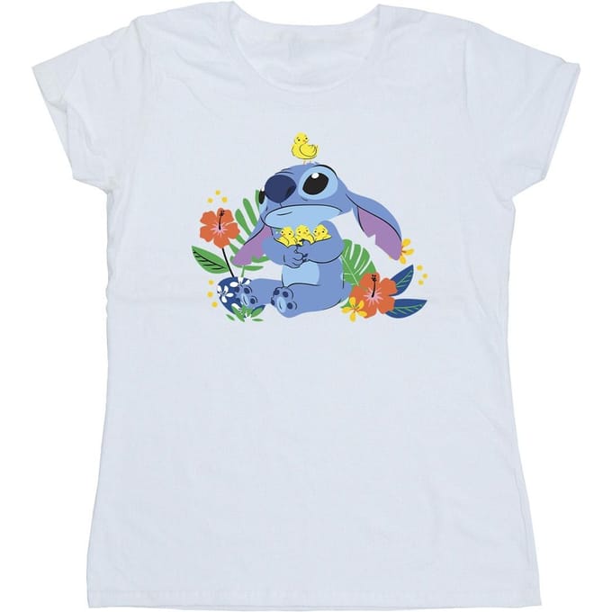 Disney Dames/Dames Lilo & Stitch Vogels Katoenen T-Shirt (Wit)