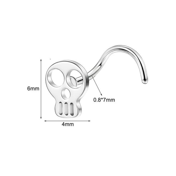 Neuspiercing doodskop zilver - LMPiercings