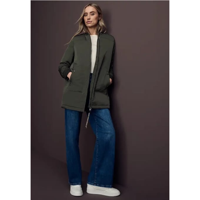 Lange blouson met capuchon
