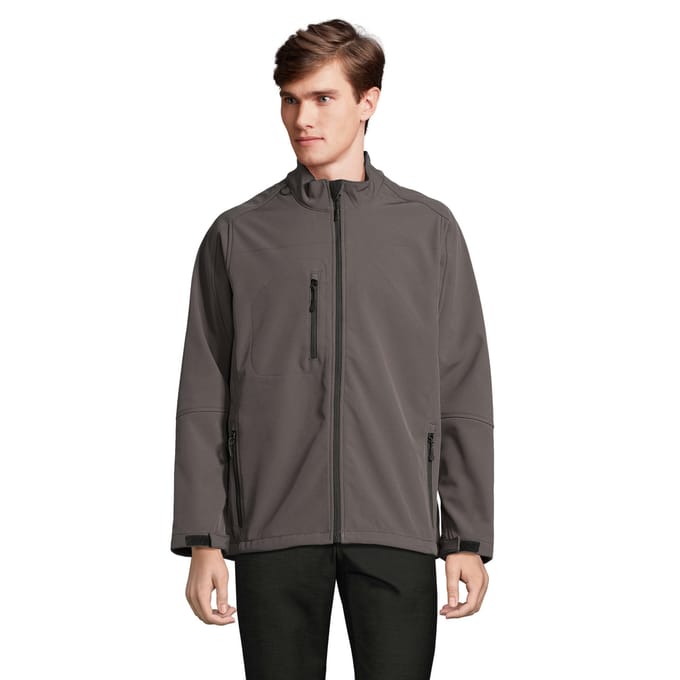 SOLS Heren Relax Soft Shell Jas (Houtskool Grijs Effen)