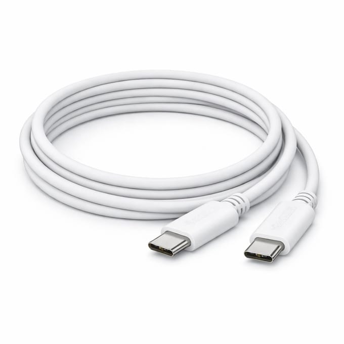 USB-C naar USB-C Kabel – 2 Meter – Snellader – 60W – 480 Mbps – Wit