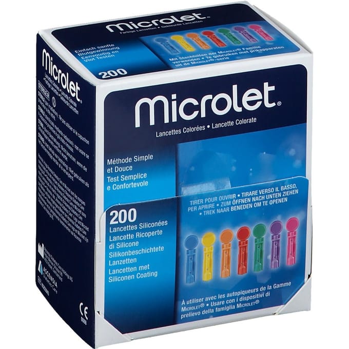 Microlet lancet gekleurd P6571 200 Lancetten
