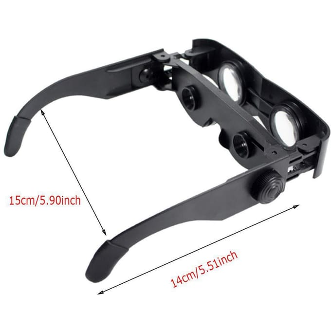 Lunettes de pêche portables, jumelles mains libres, loupe, lunettes réglables noir