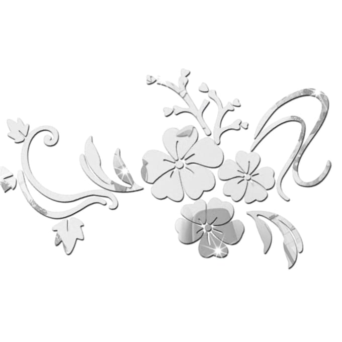 Acryl Spiegel Muursticker Verwijderbare 3D Muursticker voor Woonkamer Slaapkamer Badkamer Studio white