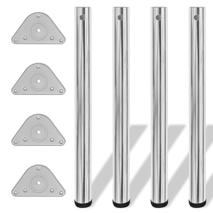 vidaXL - Tafelpoten - in - hoogte - verstelbaar - chroom - 710 - mm - 4 - st