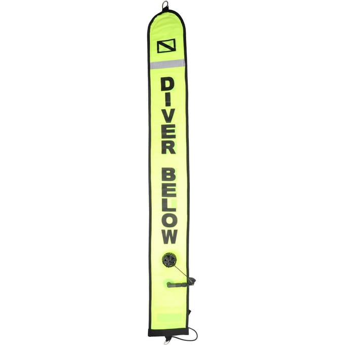 Bouée de Signalisation de Surface Gonflable Haute Visibilité pour Plongée Sous-Marine SMB(Vert Fluorescent, 1,2 m) beige