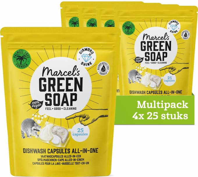 Marcel's Green Soap Vaatwascapsules - 4 x 25 stuks