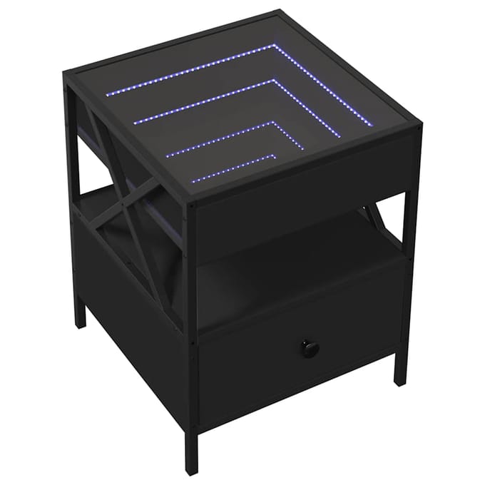 vidaXL - Salontafel - met - Infinity - LED - 40x40x51 - cm - zwart