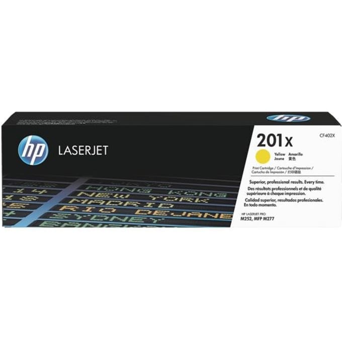 HP CF402X nr. 201X toner cartridge geel hoge capaciteit (origineel)