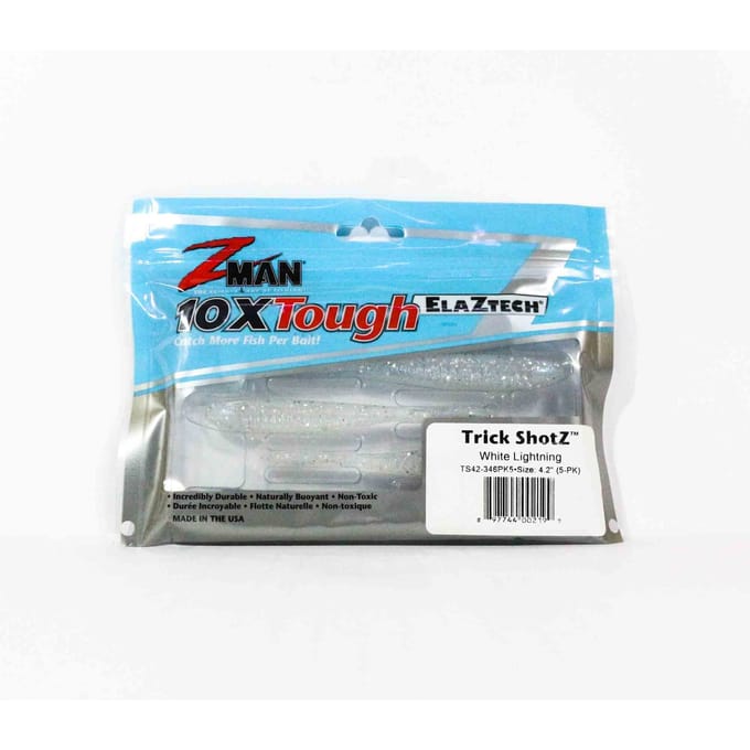 Zman zachte kunstaas Trick Shotz 4,2 inch 6/pack witte bliksem (2199) blue