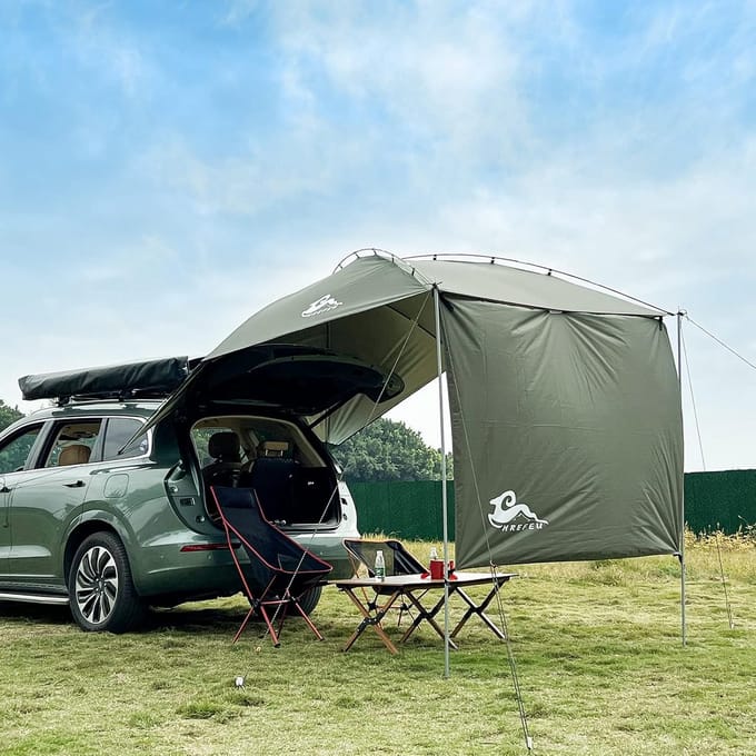 Waterdichte Achterkleptent met Luifel voor SUV en Bestelwagen - UPF 50+