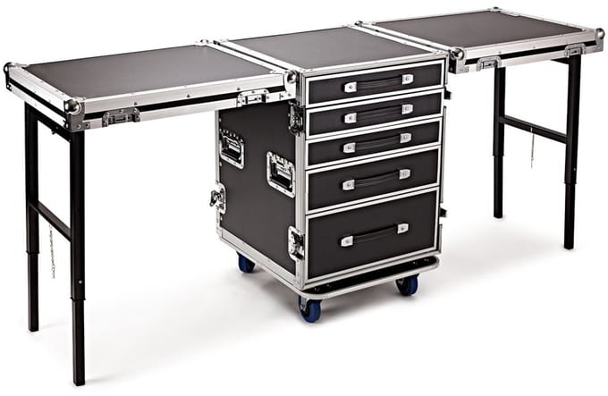 Trojan Pro 5-Drawer Dual Table Heavy-Duty Wheeled Flight Case