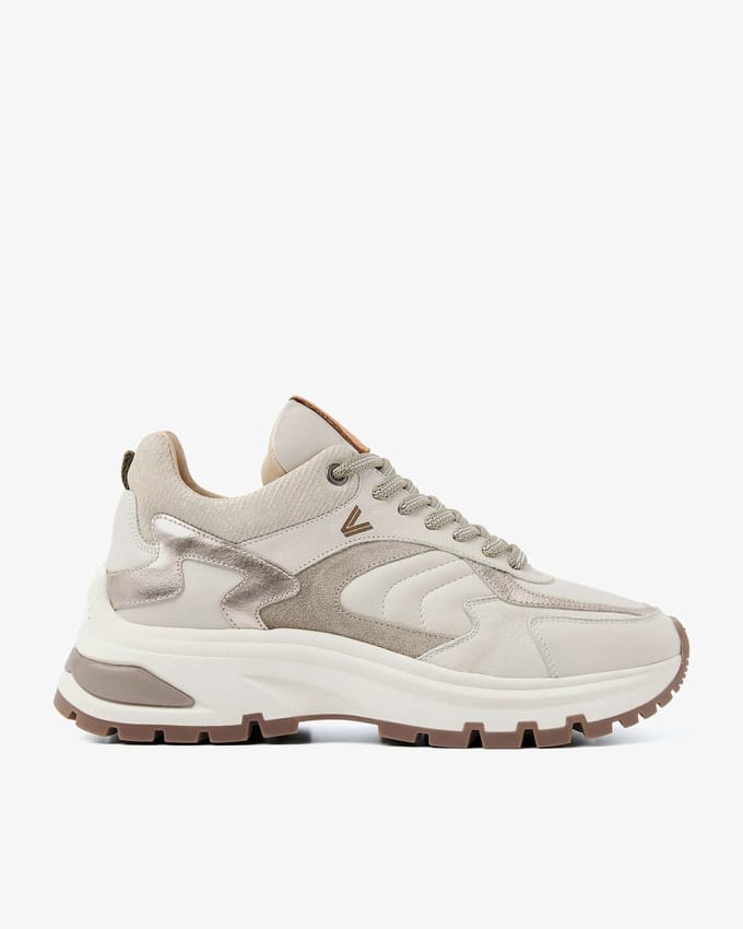VIA VAI Liz Leighton Sneakers Dames - Leer,Su�de - Beige