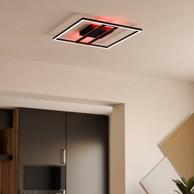 EGLO connect.z Calagrano-Z Plafondlamp - 45 cm - Zwart|Wit - Instelbaar RGB & wit licht - Dimbaar - Zigbee