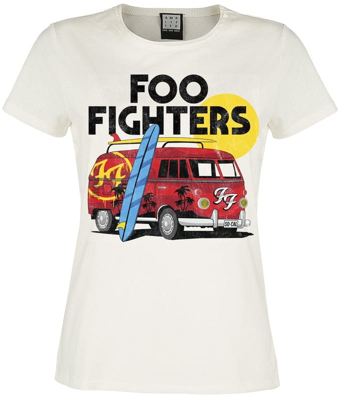 Foo Fighters T-shirt - Amplified Collection - Van - S tot XL - voor Vrouwen - gebroken wit