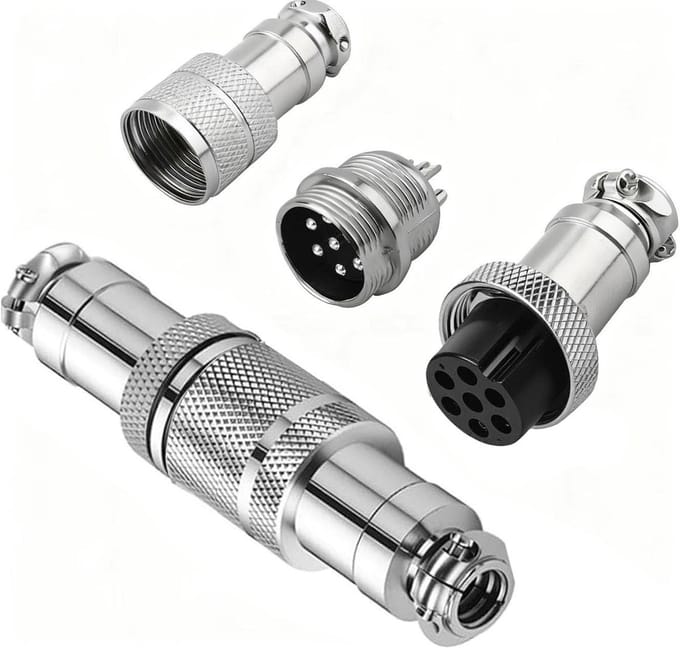 Dailygoody - RUNCCI-YUN GX12 7-Pin Aviation Plug Set - 2 Stuks Metaal 12mm Panel Mount