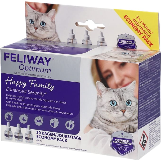 FELIWAY Optimum Navulling 3-Pack - Anti stressmiddel - 48 ml x 3