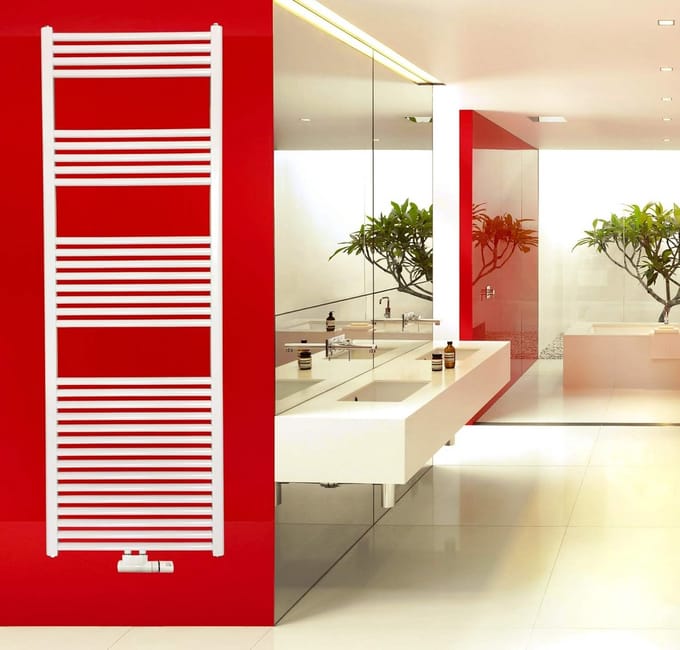 Rechthoekige Badkamerradiator Wit 300x600 mm - Handdoekdroger met Middenaansluiting