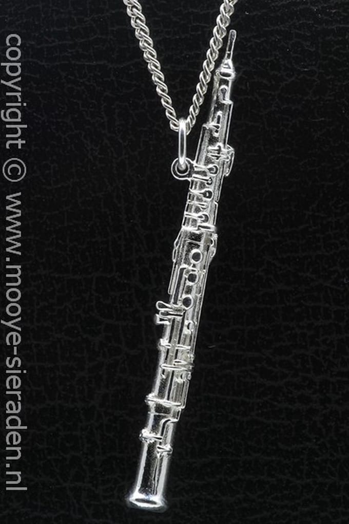 Zilveren Hobo groot ketting hanger