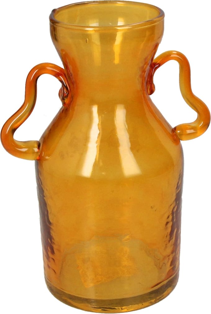 HD Collection Vaas Glas Amber 13x13x18cm
