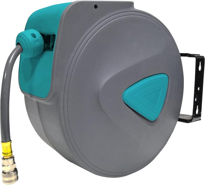 Automatische Persluchtslanghaspel 20 Meter - Wandmontage - Inklapbaar